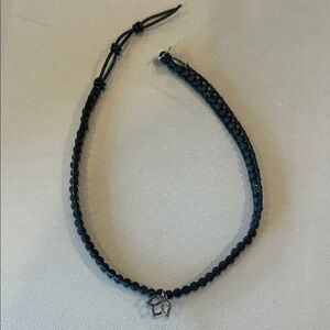 Elegant Black Necklace with Silver Pendant